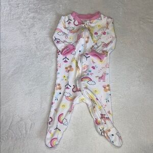 (2 for $10) George Pink and White footie/ sleeper zipper up One Piece